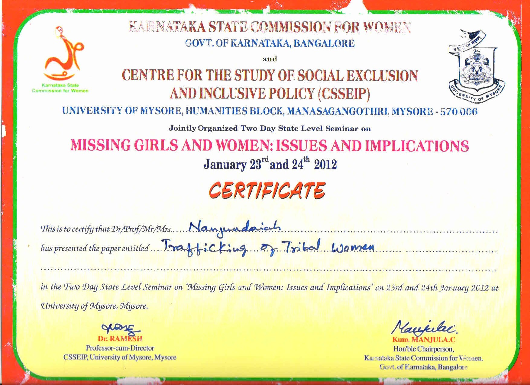 Certificates