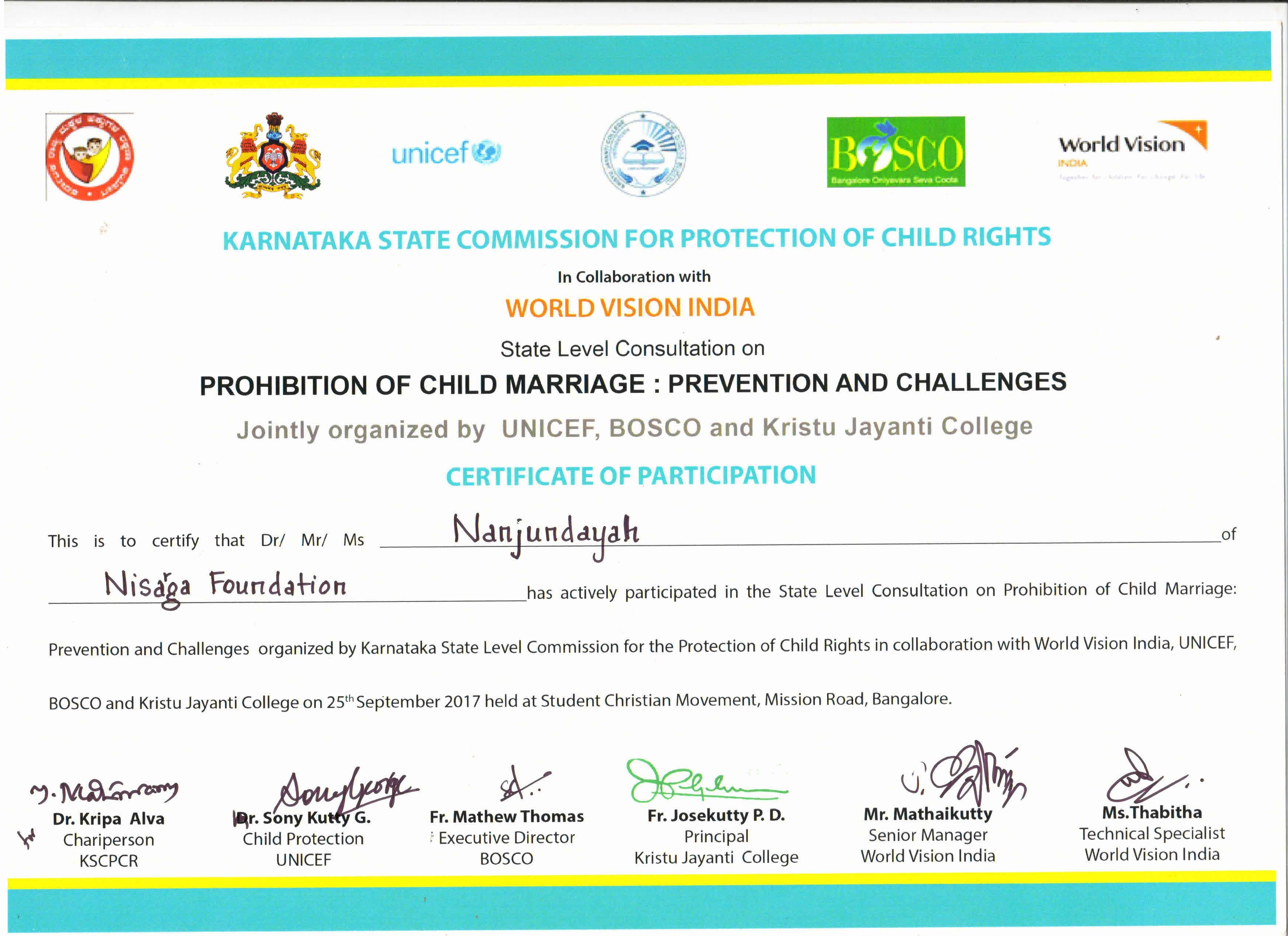 Certificates