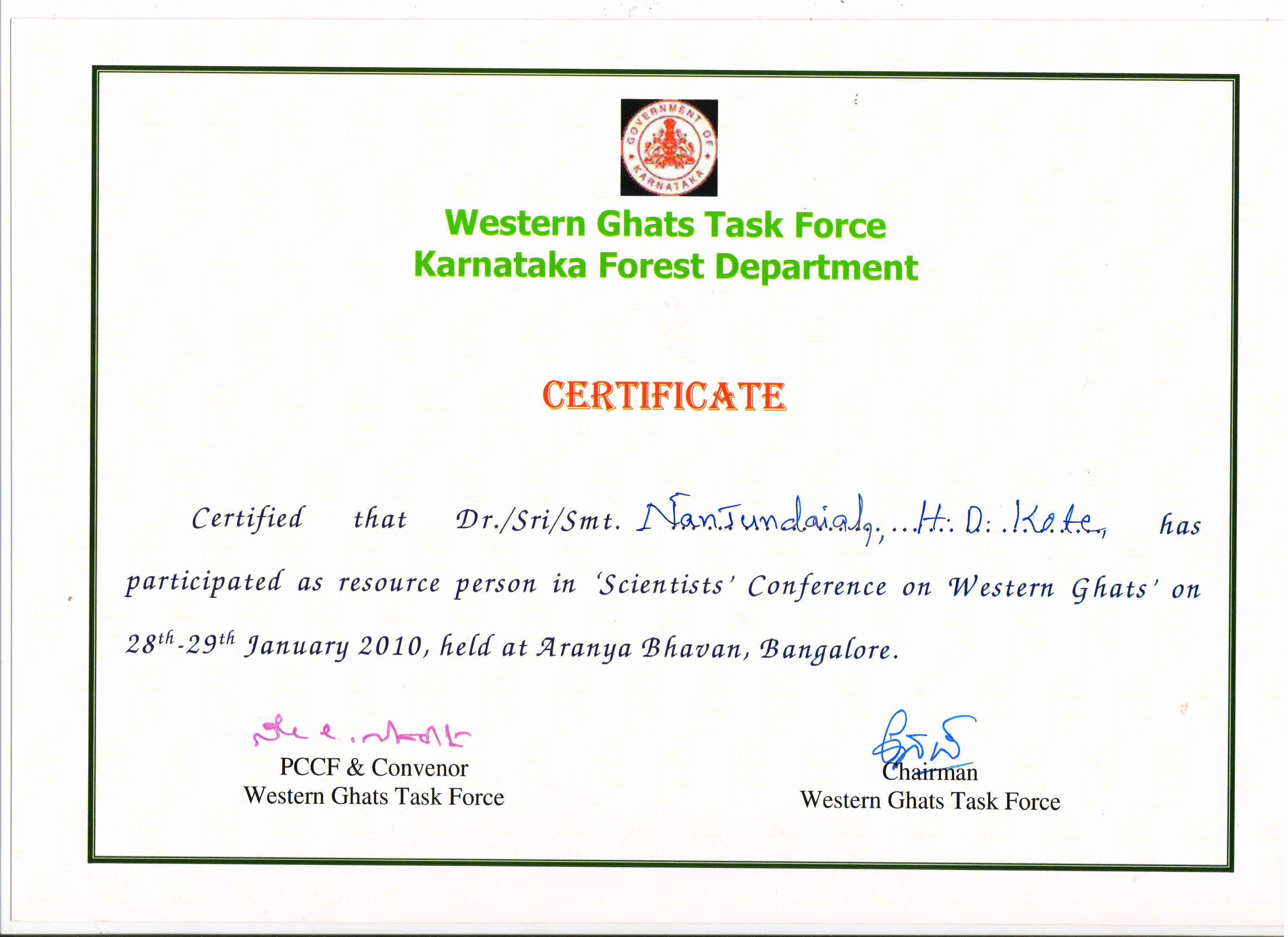 Certificates